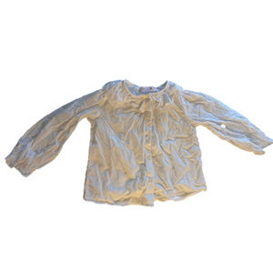 Girls Zara Blouse 4-5Y White ruffle, neckline